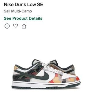 nike dunks sail multi camo